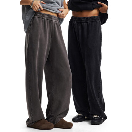 Vintage Washed Straight Wide Leg Sweat Pants